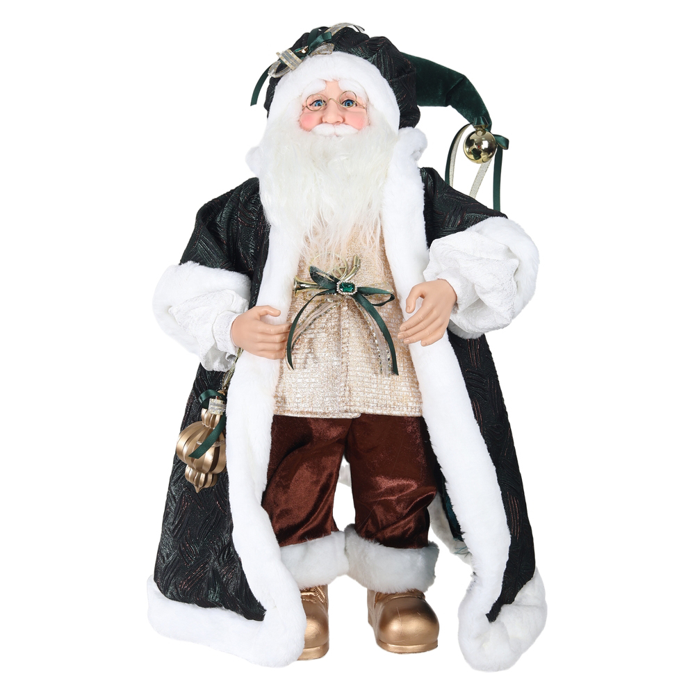 PAPAI NOEL NATAL EM PE (VERDE DOURADO) 60cm