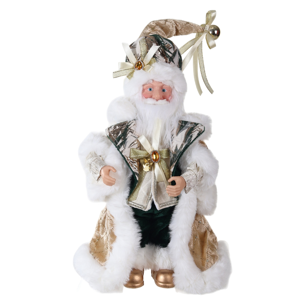 PAPAI NOEL NATAL EM PE (DOURADO VERDE) 30cm