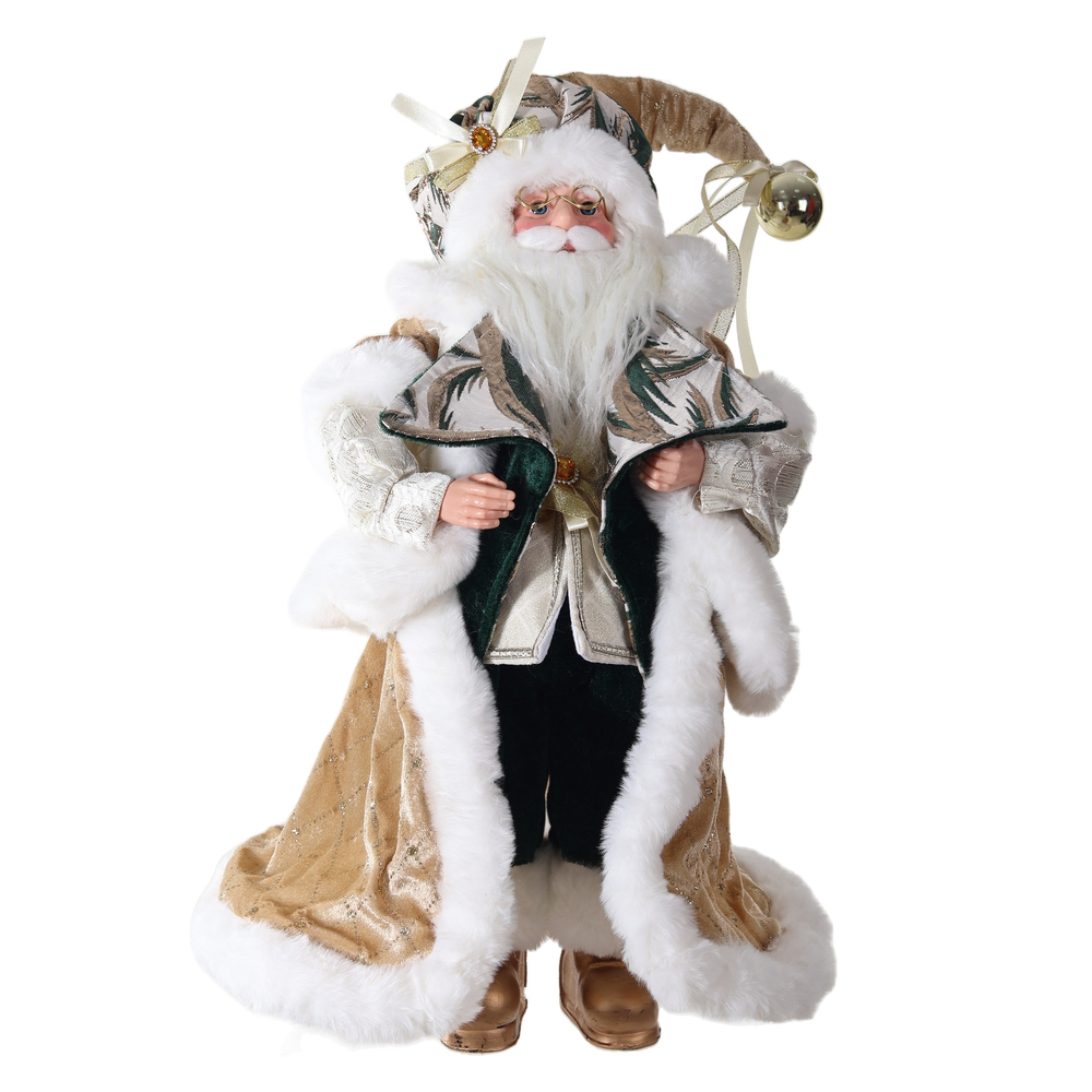 PAPAI NOEL NATAL EM PE (DOURADO VERDE) 45cm