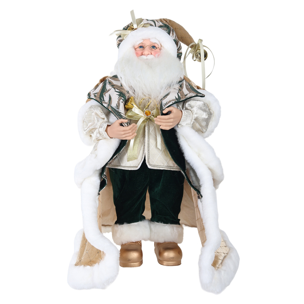 PAPAI NOEL NATAL EM PE (DOURADO VERDE) 60cm