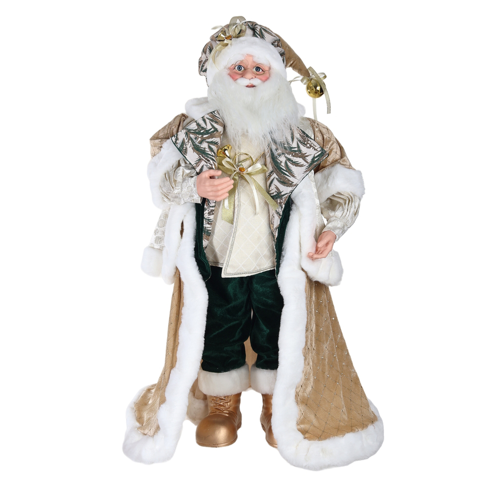 PAPAI NOEL NATAL EM PE (DOURADO VERDE) 80cm