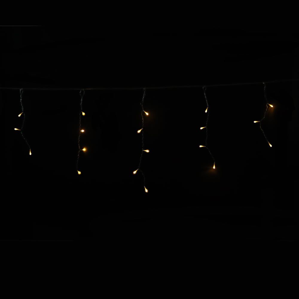 CASCATA 400 LED USO EXTERNO FIO PVC BIVOLT C/FULL STROBO (BRANCO QUENTE) 50cmX25