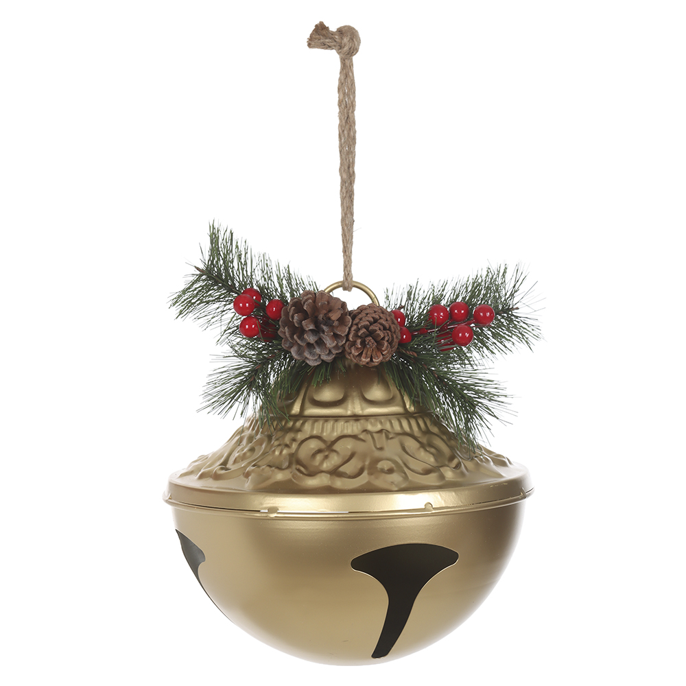 ENFEITE GUIZO NATAL (DOURADO) 26X24,5X24,5cm