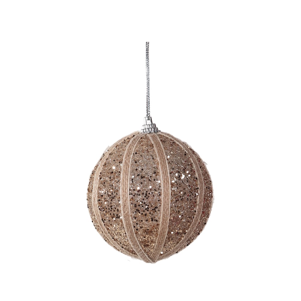 BOLAS DECORADAS NATAL C/3 (BEGE DOURADO) 8D