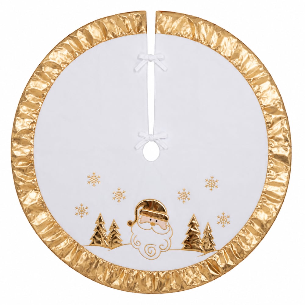 SAIA DE ARVORE NATAL (DOURADO BRANCO) 90X1X90cm