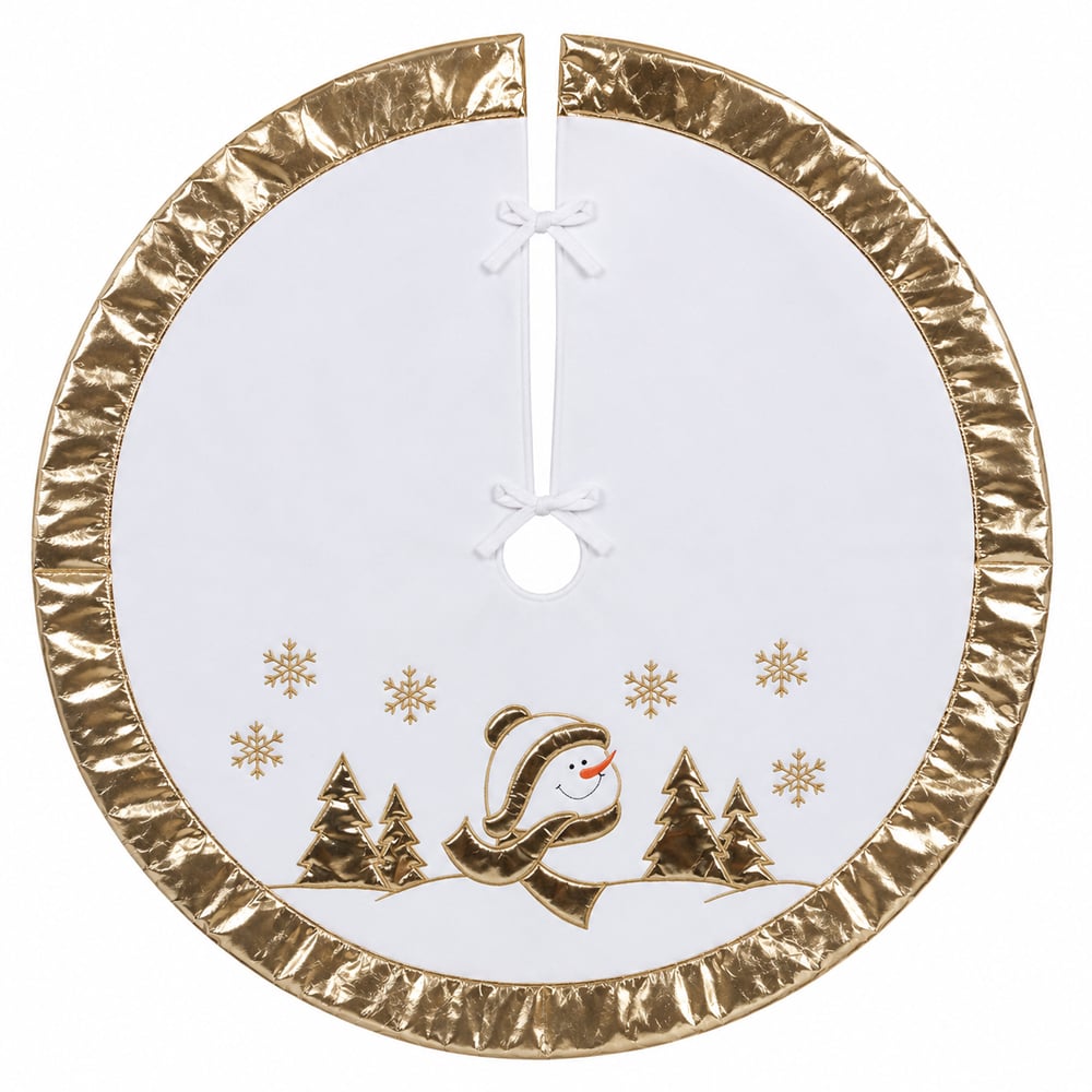 SAIA DE ARVORE NATAL (DOURADO BRANCO) 90X1X90cm