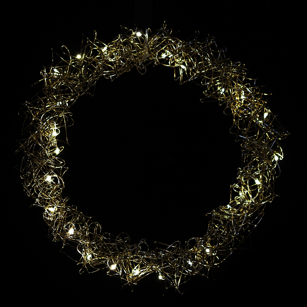 GUIRLANDA 25 LED USO EXTERNO BIVOLT C/LUZ FIXA (DOURADO) 28X5cm