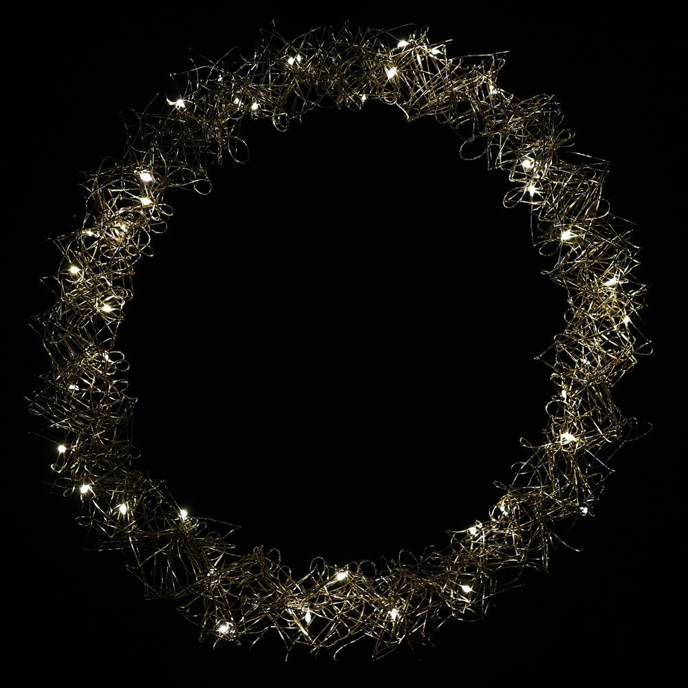 GUIRLANDA 40 LED USO EXTERNO BIVOLT C/LUZ FIXA (DOURADO) 38X5cm