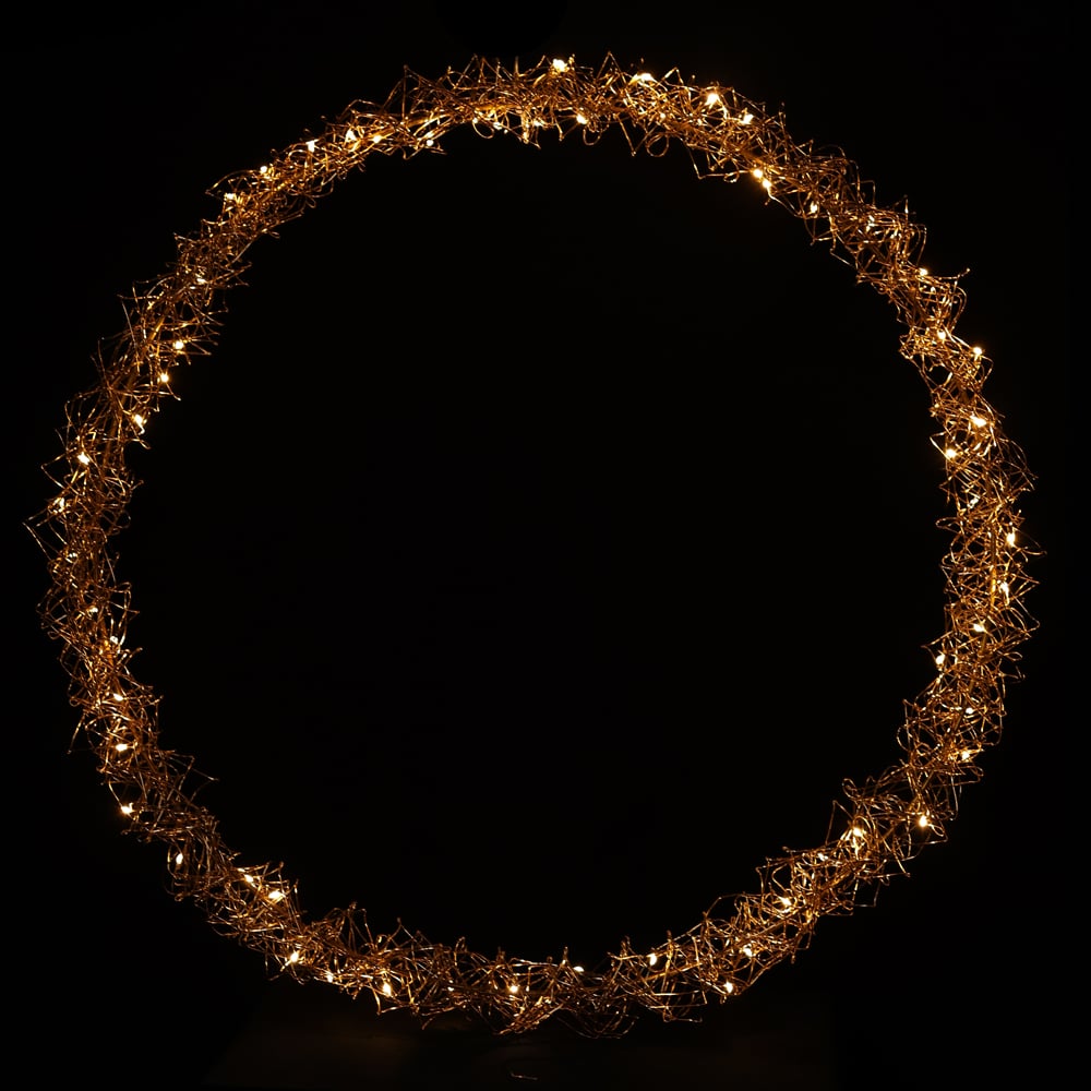 GUIRLANDA 60 LED USO EXTERNO BIVOLT C/LUZ FIXA (DOURADO) 58X5cm