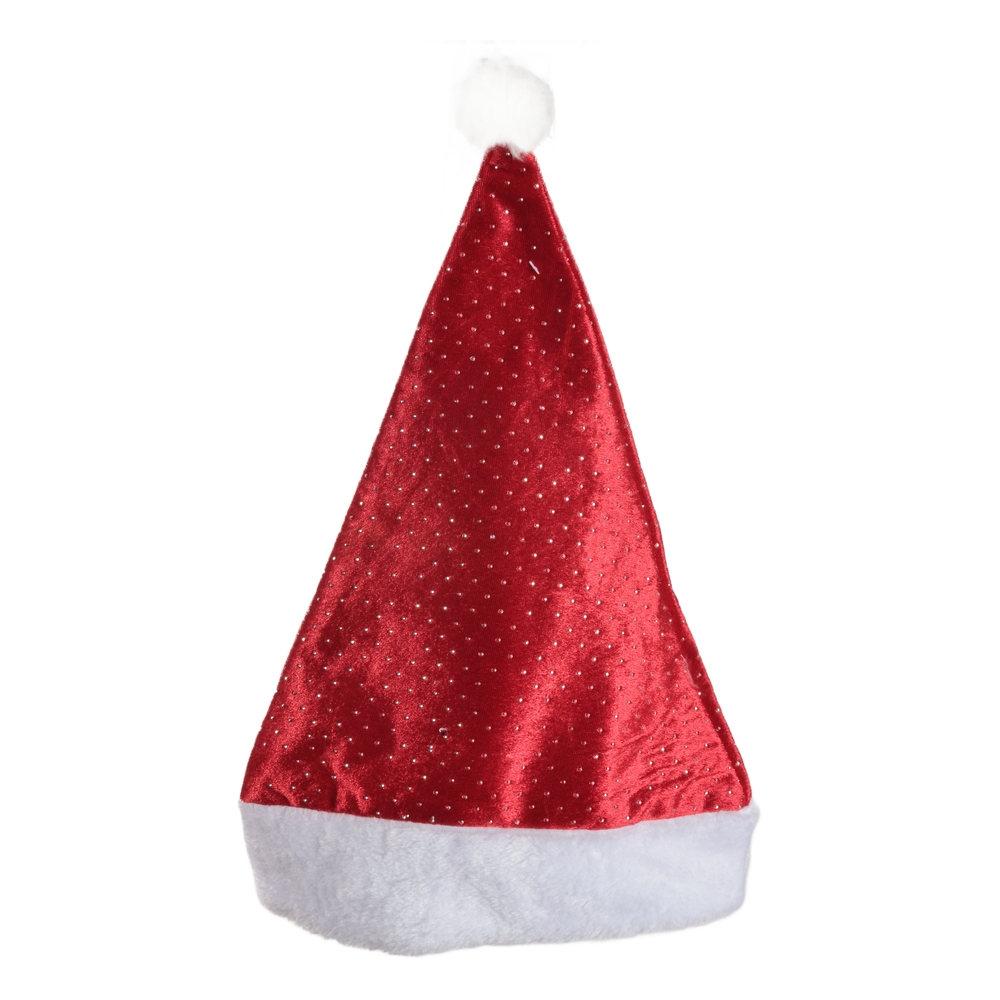 GORRO VELUDO NATAL C/12 (VERMELHO) 40X29cm