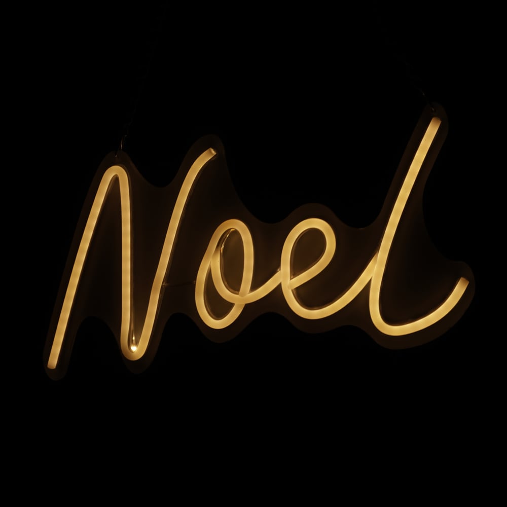 PLACA NEON NOEL BIVOLT C/LUZ FIXA (BRANCO QUENTE) 20X36cm