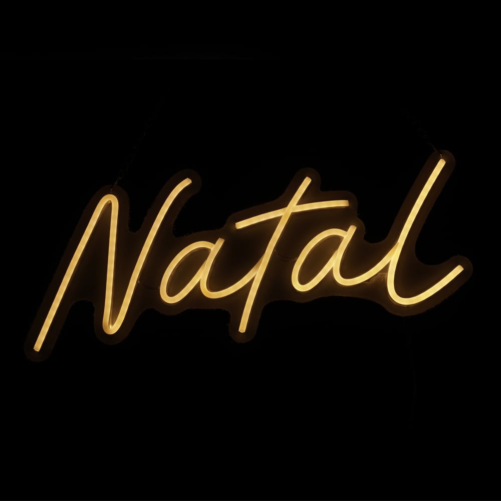 PLACA NEON NATAL. BIVOLT C/LUZ FIXA (BRANCO QUENTE) 21X50cm
