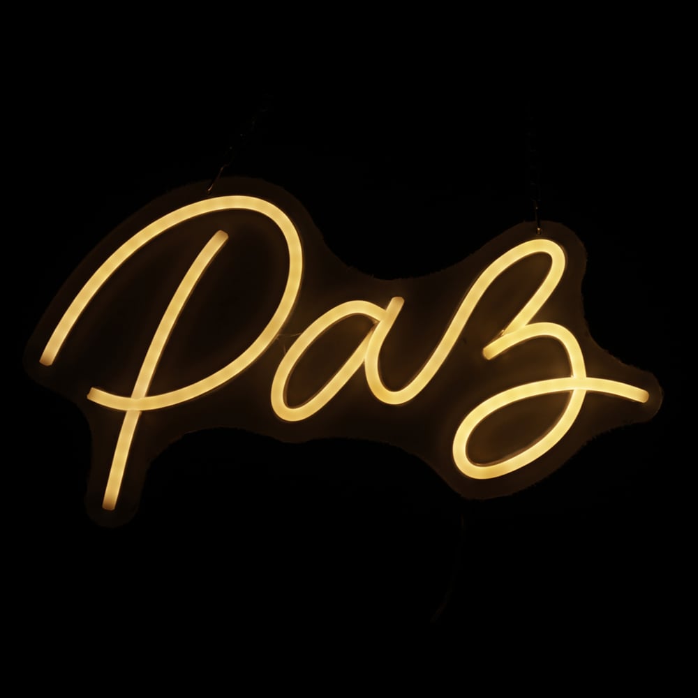 PLACA NEON PAZ BIVOLT C/LUZ FIXA (BRANCO QUENTE) 20X36cm