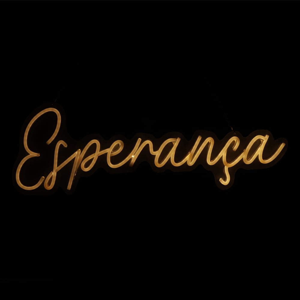 PLACA NEON ESPERANCA BIVOLT C/LUZ FIXA (BRANCO QUENTE) 20X60cm