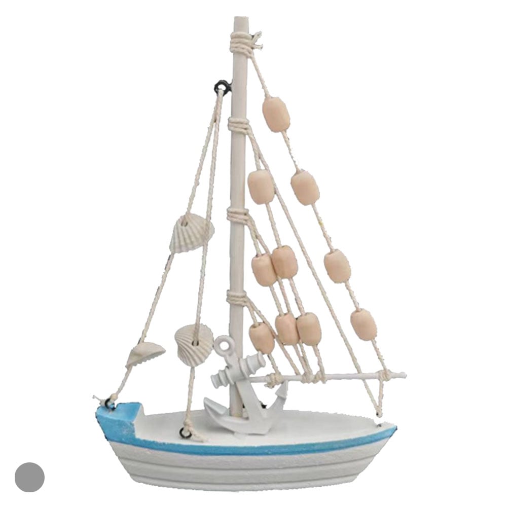 BARCO DECORATIVO NATAL (BRANCO AZUL) 23,5X16cm