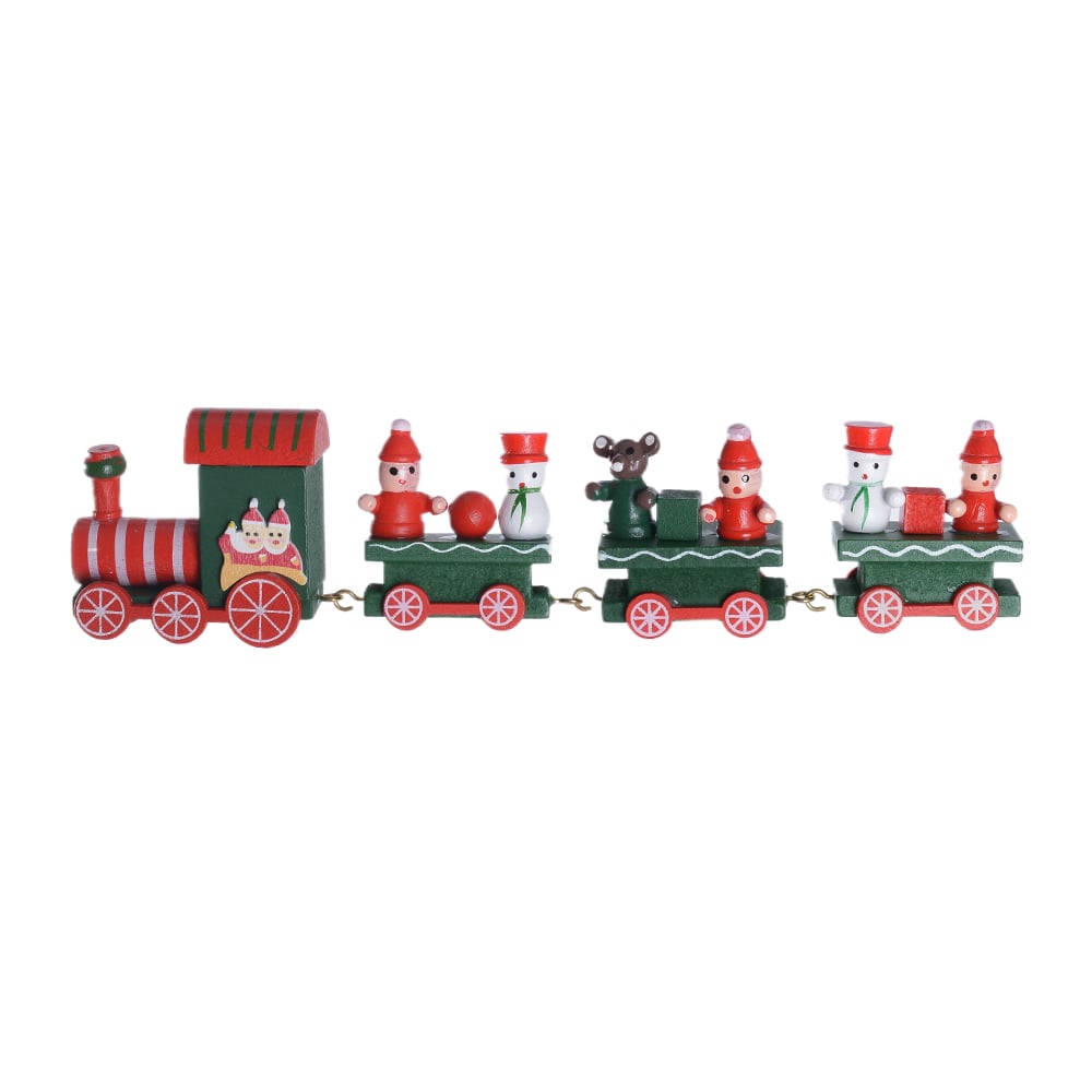 TREM DECORATIVO NATAL (VERDE VERMELHO) 7X3X22,5cm