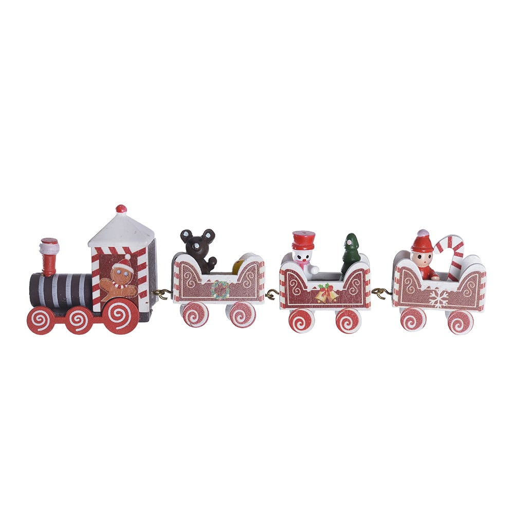 TREM DECORATIVO NATAL (VERMELHO BRANCO) 7X3X22,5cm