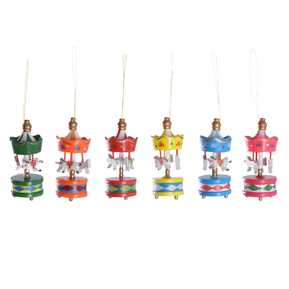 KIT ENFEITE CARROSSEL NATAL C/6 (COLORIDO) 8,5X3,5X21cm