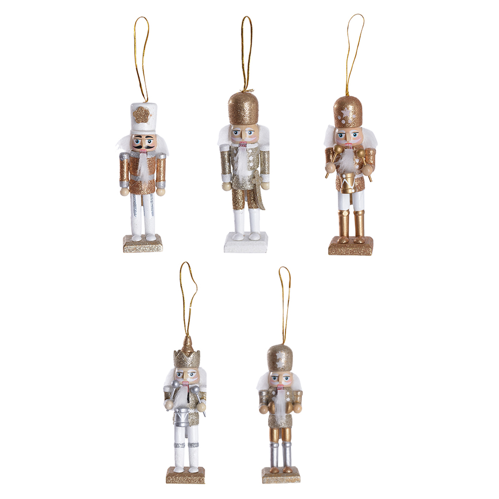 KIT BONECO QUEBRA NOZES NATAL C/5 (BRANCO DOURADO) 13,5X3,7X23cm