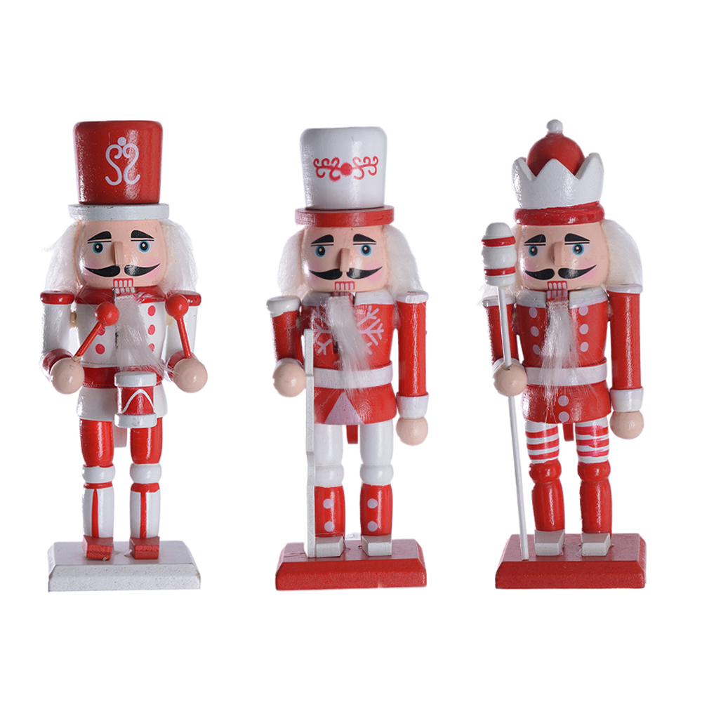 KIT  BONECO QUEBRA NOZES NATAL C/3 16X4X18cm (VERMELHO BRANCO)