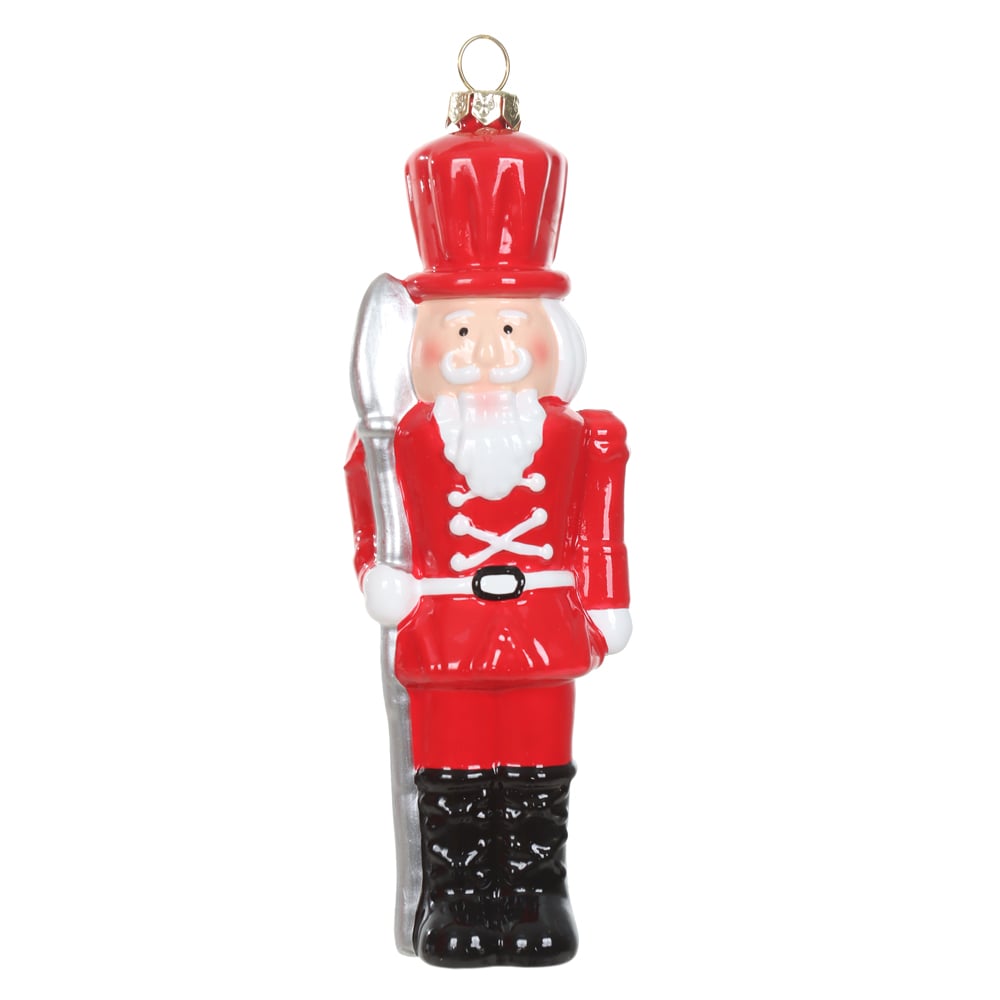 ENFEITE QUEBRA NOZES NATAL (VERMELHO BRANCO) 12cm