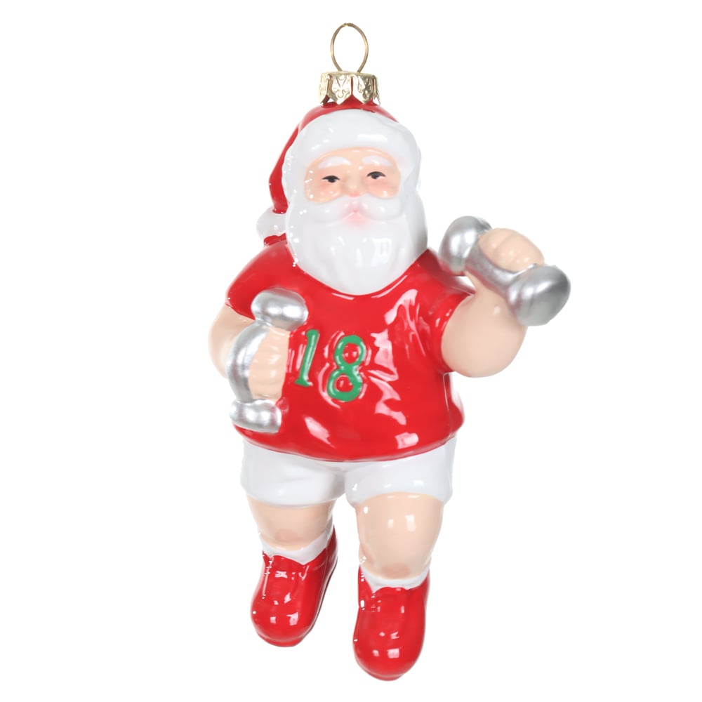 ENFEITE NOEL FITNESS (VERMELHO BRANCO) 12cm