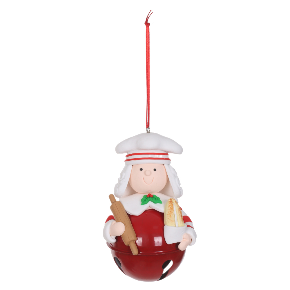 NATAL ENFEITE MAMAE NOEL GUIZO (BRANCO VERMELHO MARROM VERDE) 11,4X6,9X6,9cm