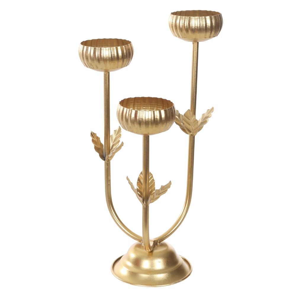 NATAL PORTA VELA  DECORATIVA 19X34X19cm (DOURADO)