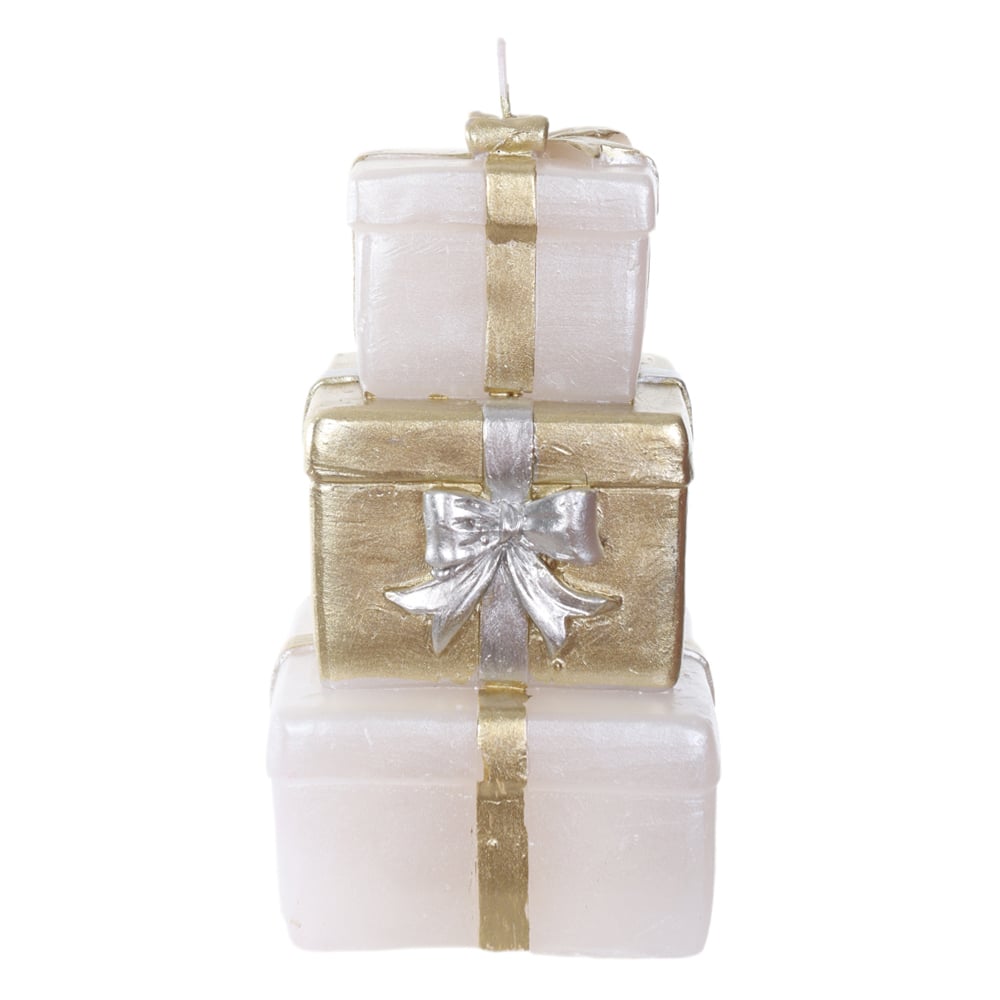 NATAL VELA  CAIXA DE PRESENTES DECORATIVO 14X8X8cm (DOURADO) 8D