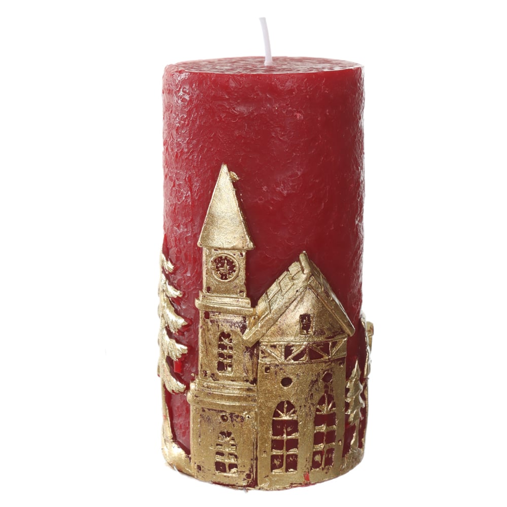 NATAL VELA  DECORATIVA 12X6,5X6,5cm (VERMELHO)