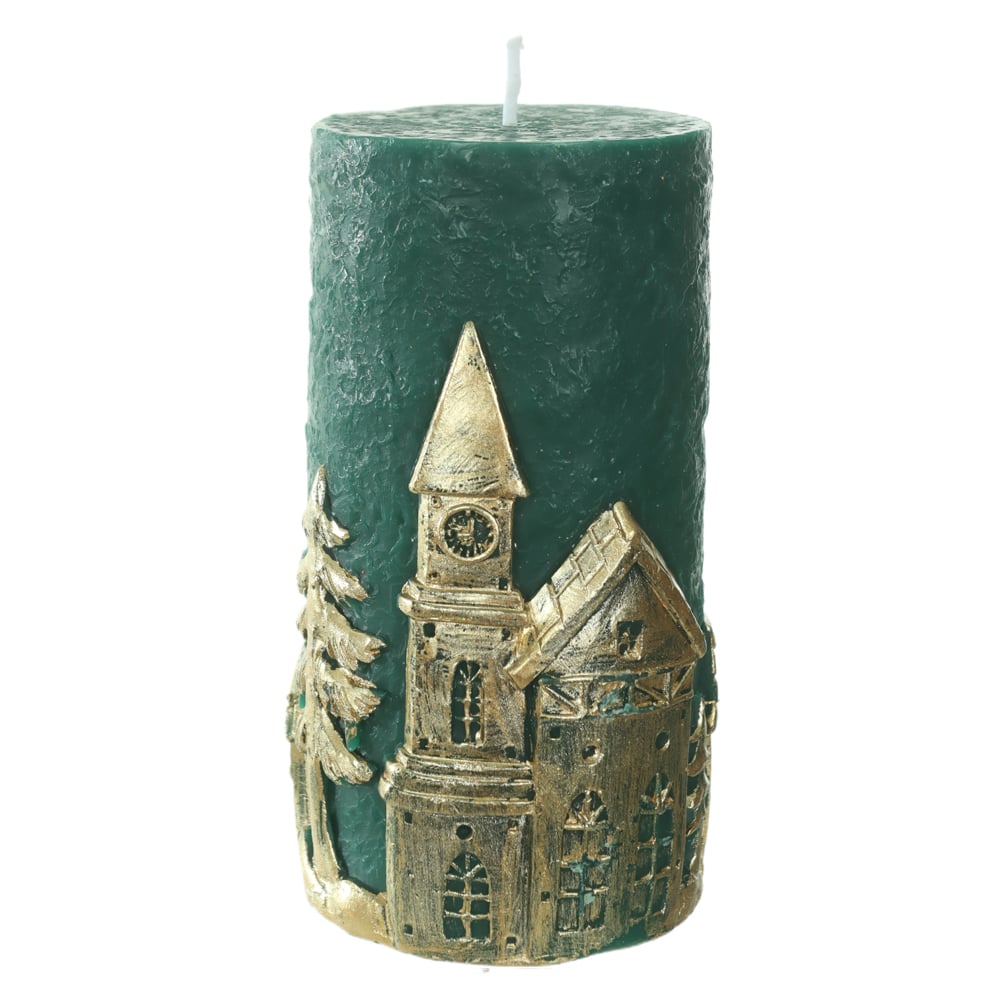 NATAL VELA  DECORATIVA 12X6,5X6,5cm (VERDE)