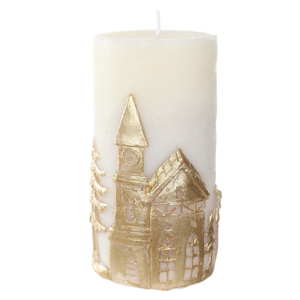 NATAL VELA  DECORATIVA 12X6,5X6,5cm (BRANCO)