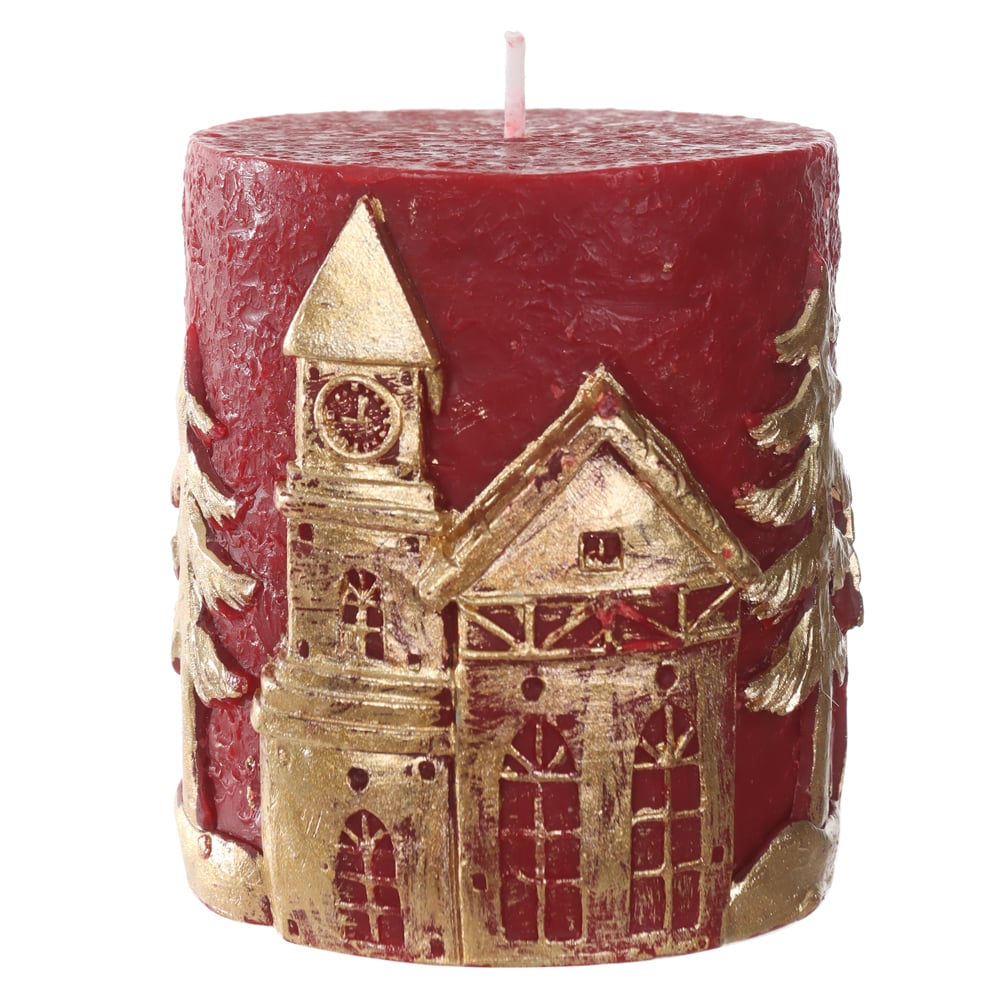 NATAL VELA  DECORATIVA 8X7X7cm (VERMELHO)