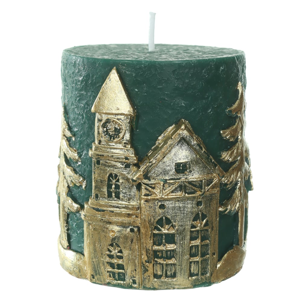 NATAL VELA  DECORATIVA 8X7X7cm (VERDE)
