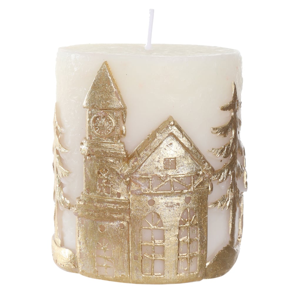 NATAL VELA  DECORATIVA 8X7X7cm (BRANCO)