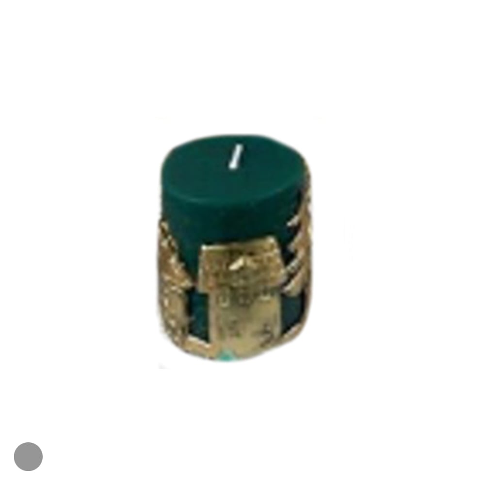 NATAL VELA  DECORATIVA 7X5X5cm (VERDE DOURADO)