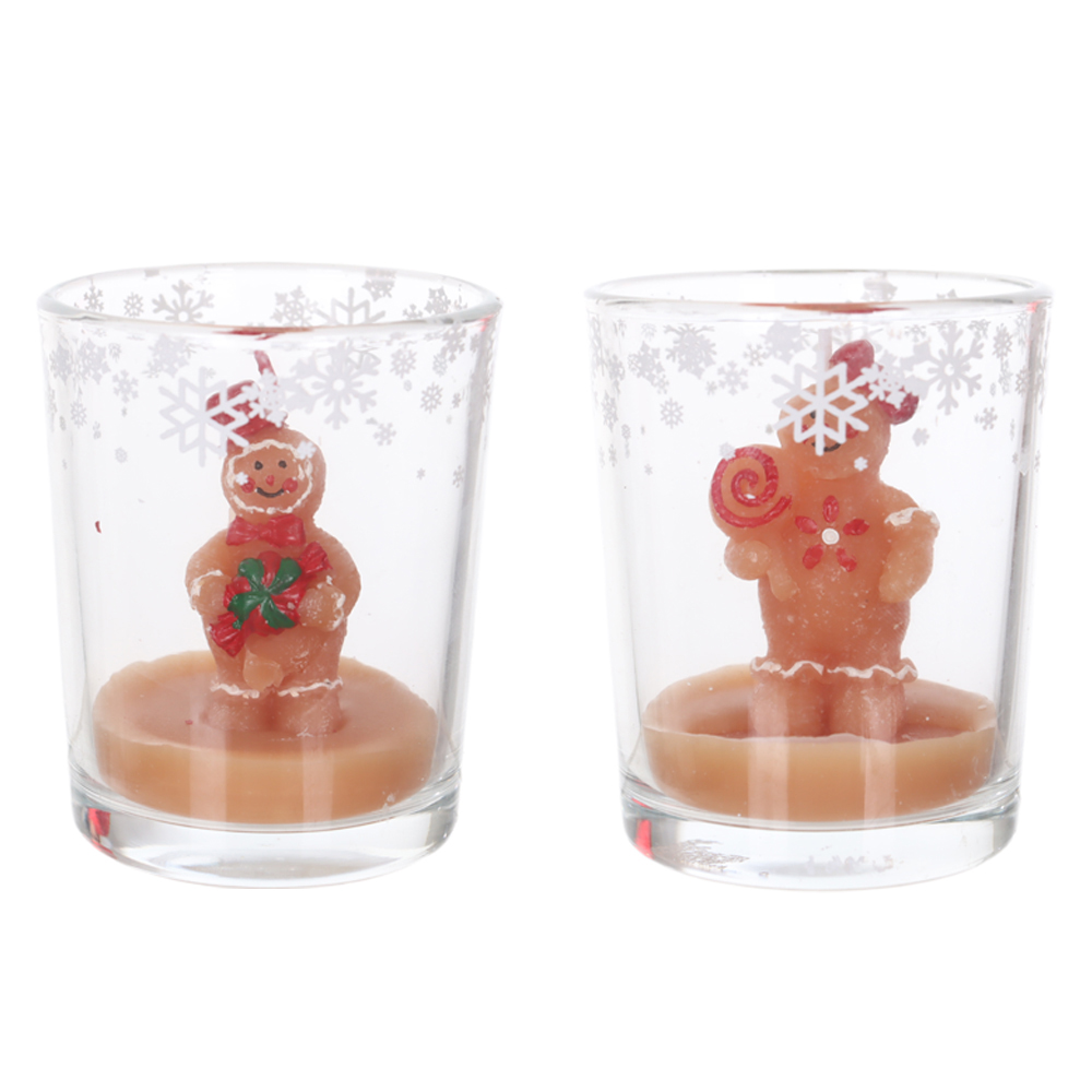 NATAL VELA  BISCOITOS C/DECORATIVO 6,5X5,5X5,5cm (BEGE)