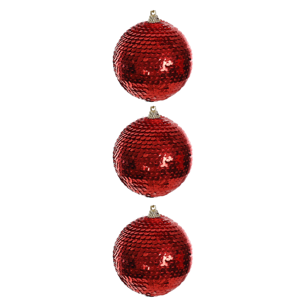 BOLAS DECORADAS NATAL C/3 (vermelho) 8D