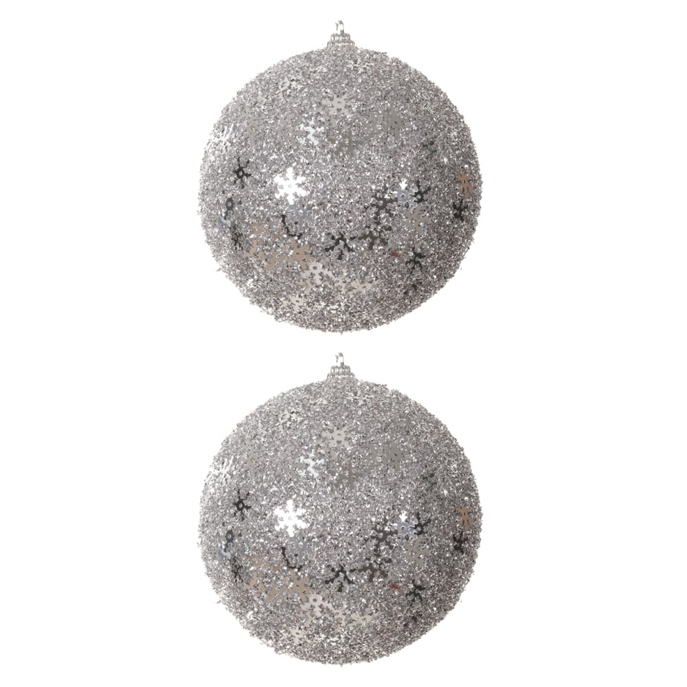 BOLAS DECORADAS NATAL C/2 PVC (PRATA) 12D