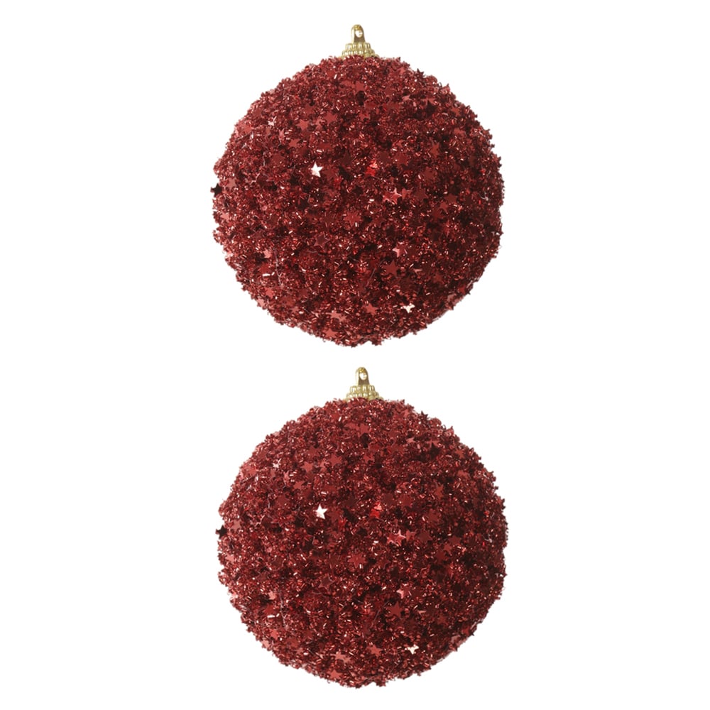 BOLAS DECORADAS NATAL C/2 PVC (VERMELHO) 10D