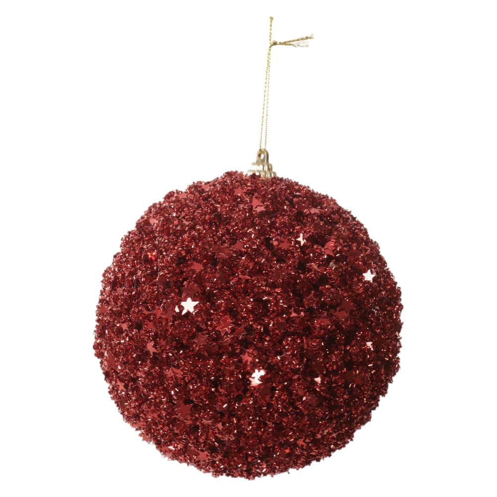 BOLAS DECORADAS NATAL C/2 PVC (VERMELHO) 12D