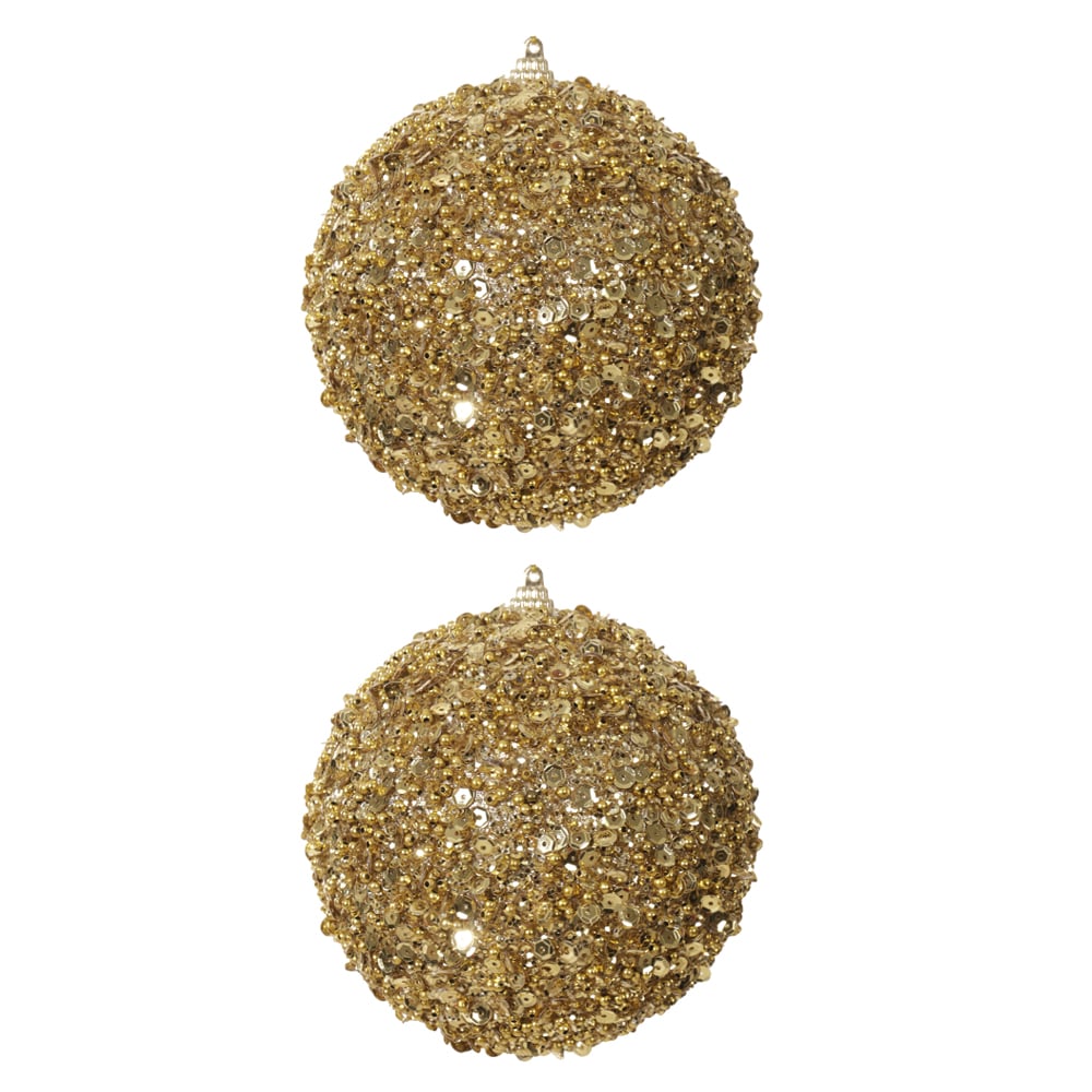 BOLAS DECORADAS NATAL C/2 PVC (DOURADO) 12D