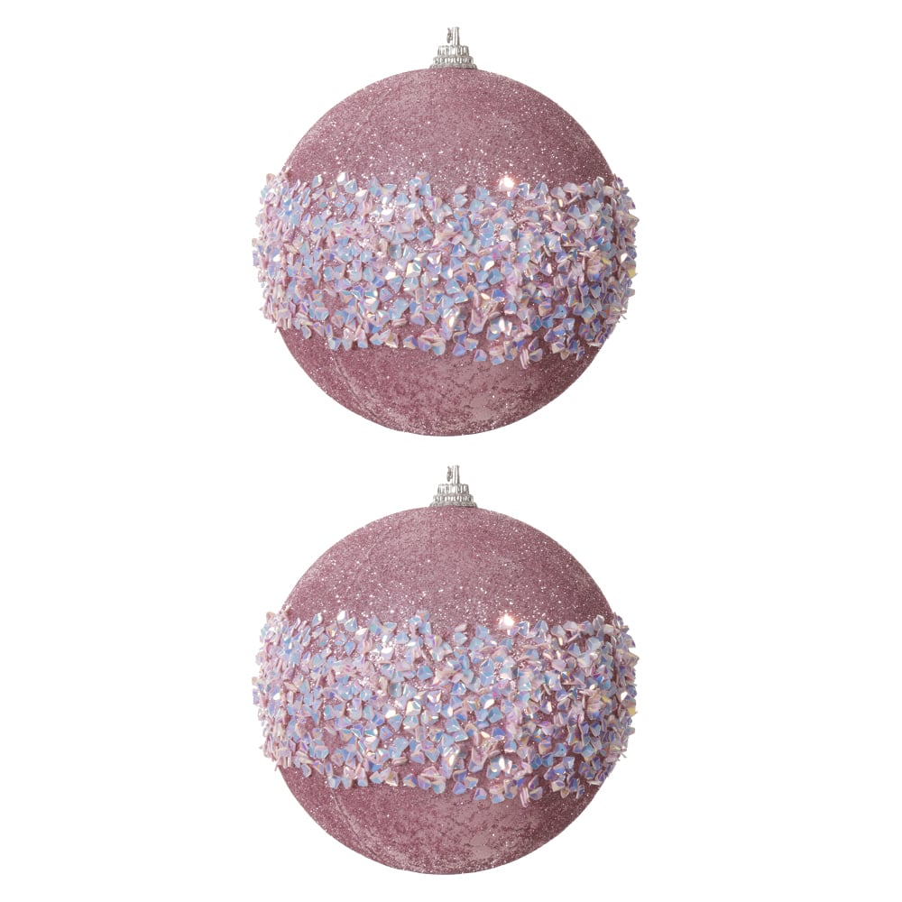 BOLAS DECORADAS NATAL C/2 PVC (ROSA) 10D