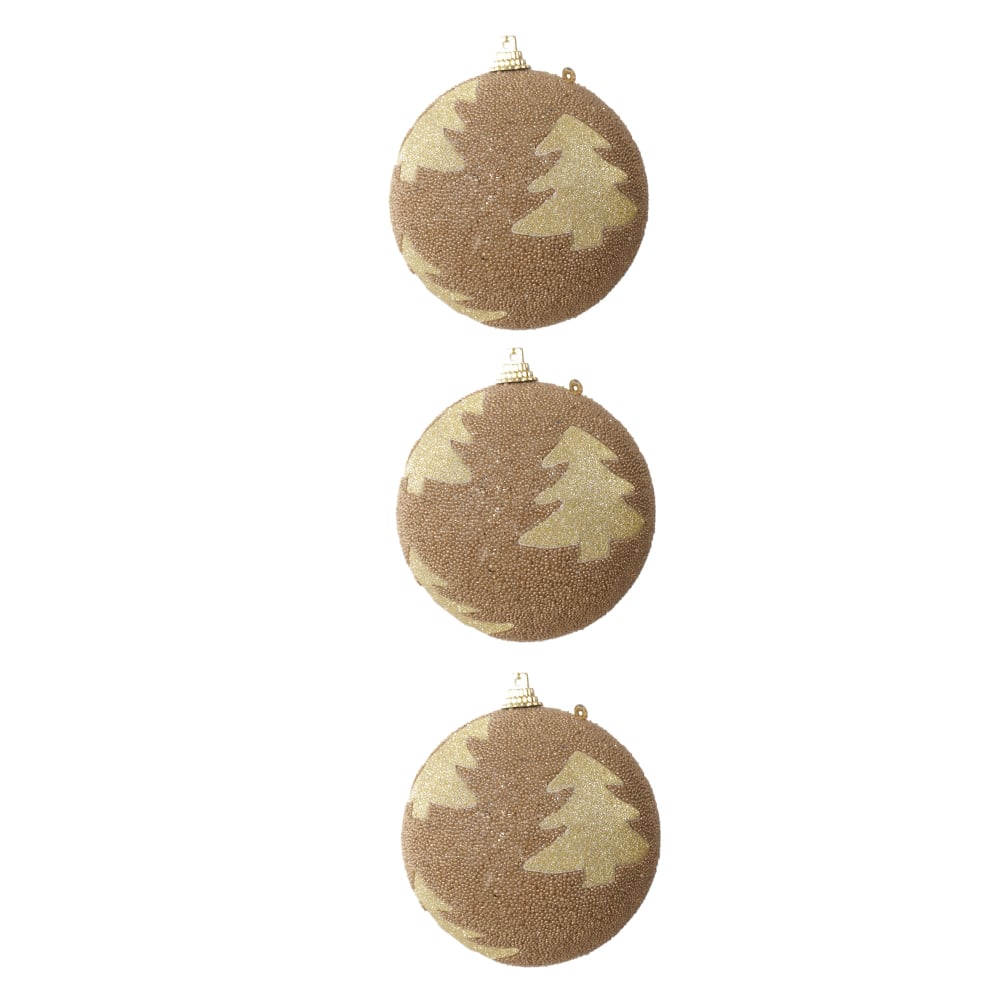 BOLAS DECORADAS NATAL C/3 PVC (DOURADO) 24,5X8,5X8,5cm 8D