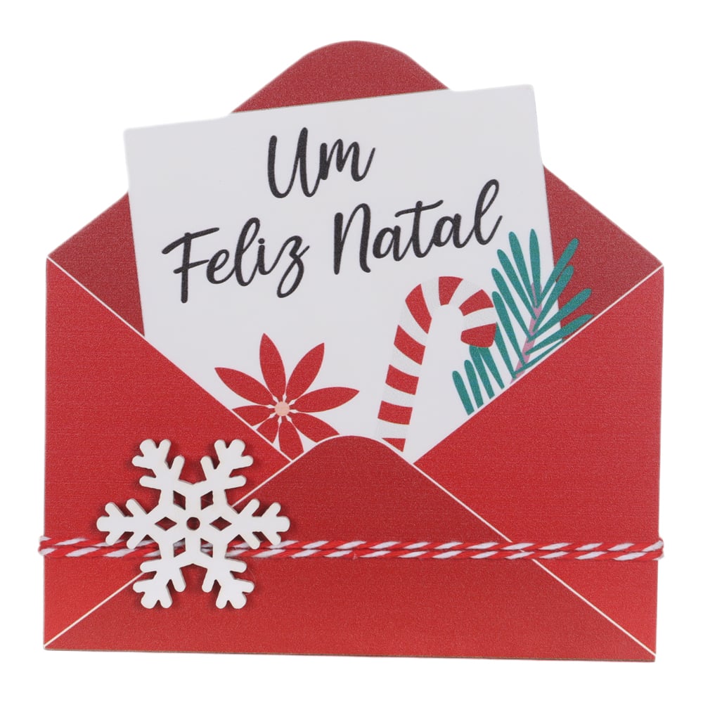 NATAL CARTA  DECORATIVA 15X2,5X15cm (COLORIDO)