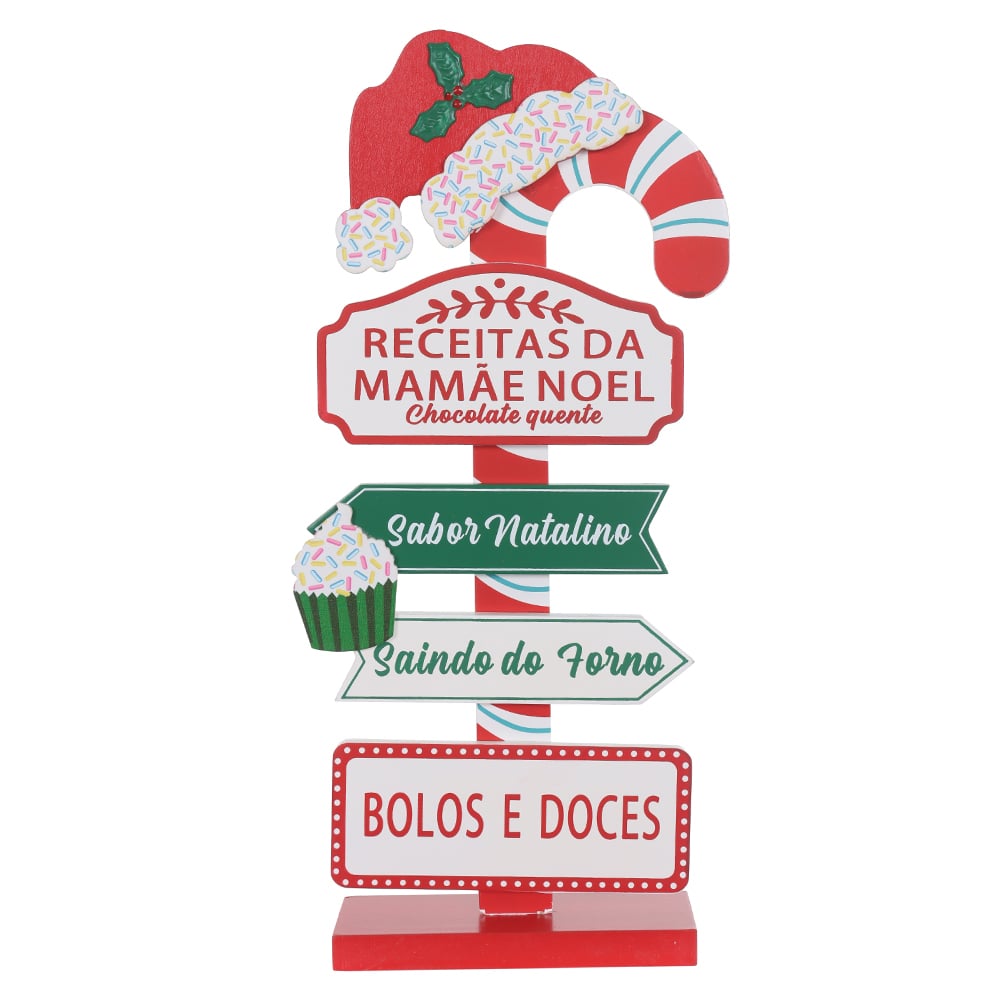 NATAL PLACA  DECORATIVA 30X5X13cm (COLORIDO)