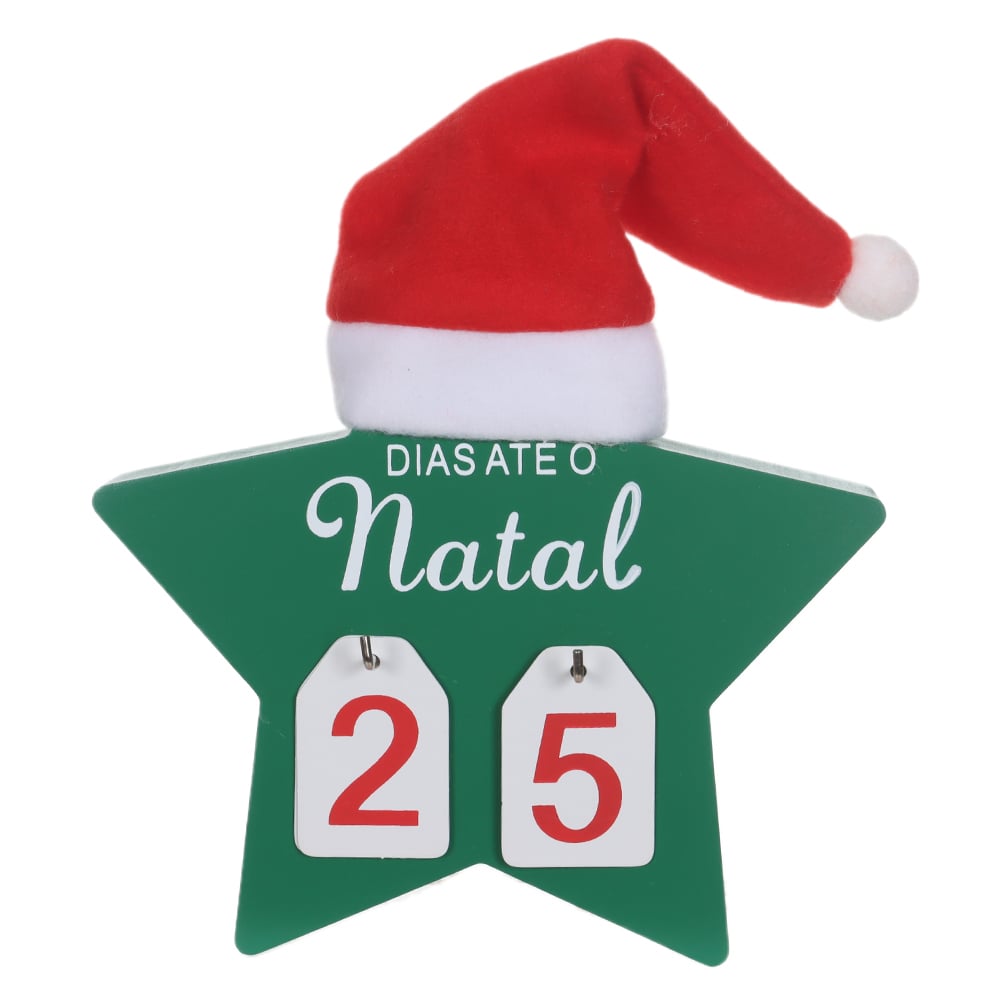 NATAL PLACA  CALENDARIO DECORATIVO 15,5X3X18cm (VERDE)