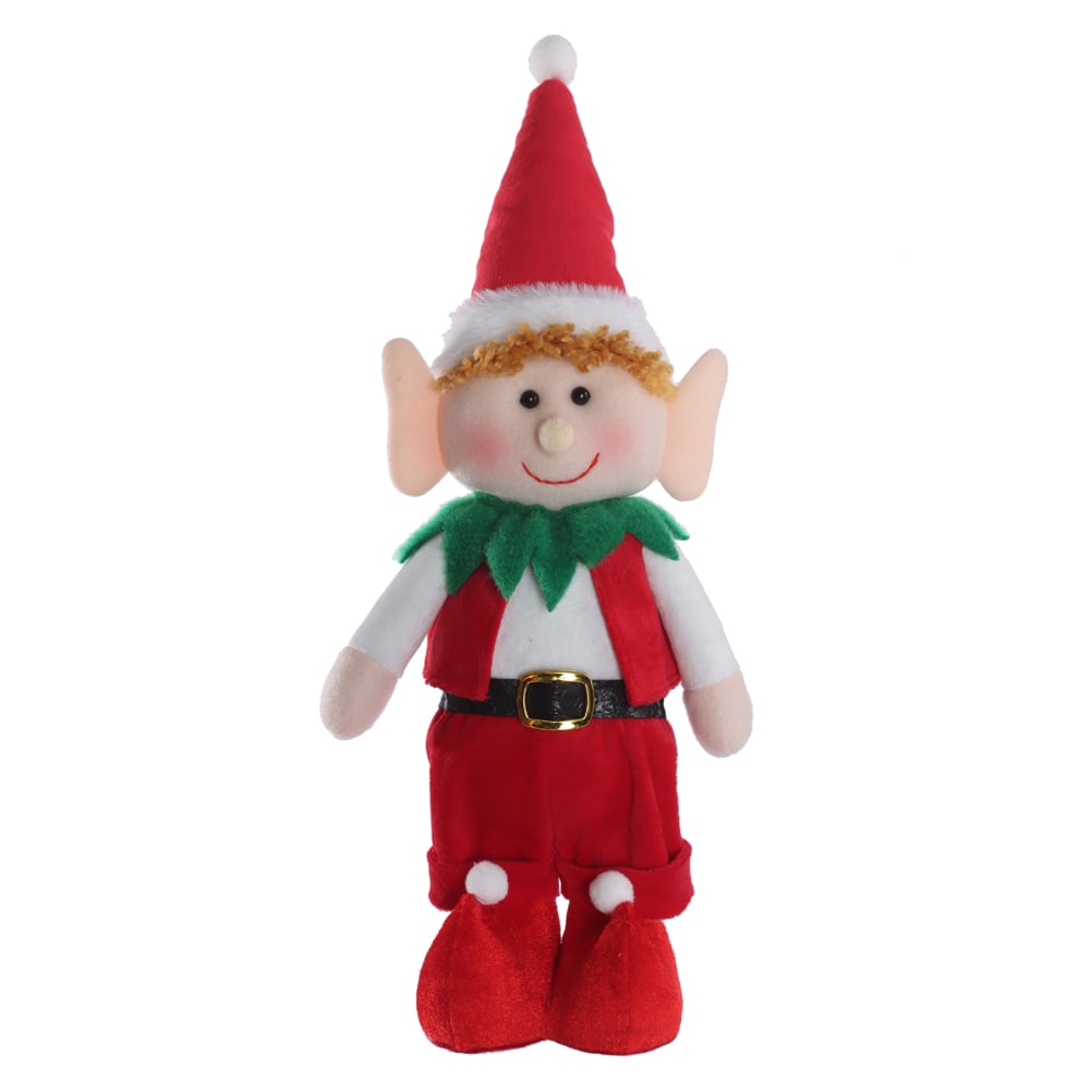 BONECO NATAL ELFO MENINO EM PE (VERMELHO VERDE) 35cm