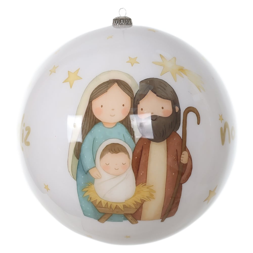 BOLAS DECORADAS RELIGIOSA NATAL (BRANCO DOURADO) 20D