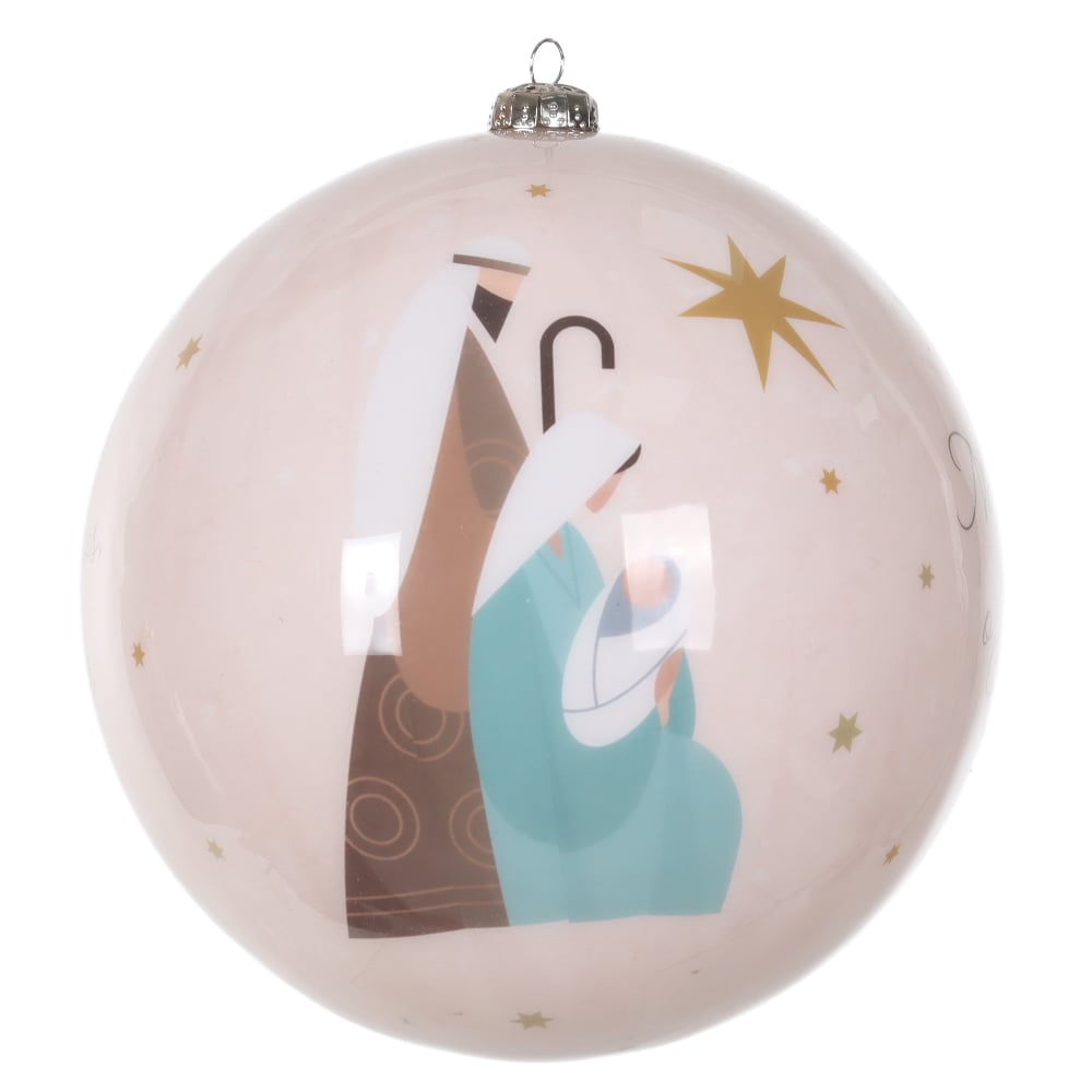 BOLAS DECORADAS RELIGIOSA NATAL (BEGE) 15D
